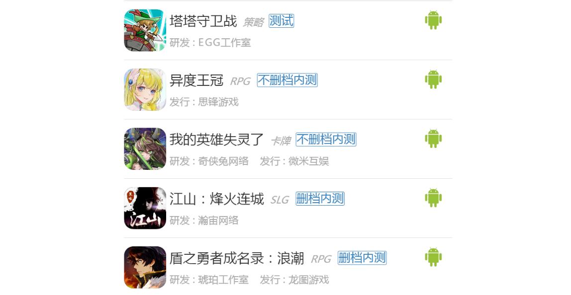 7月第二周新游开测表2