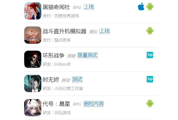 8月22日至28日新游开测表3