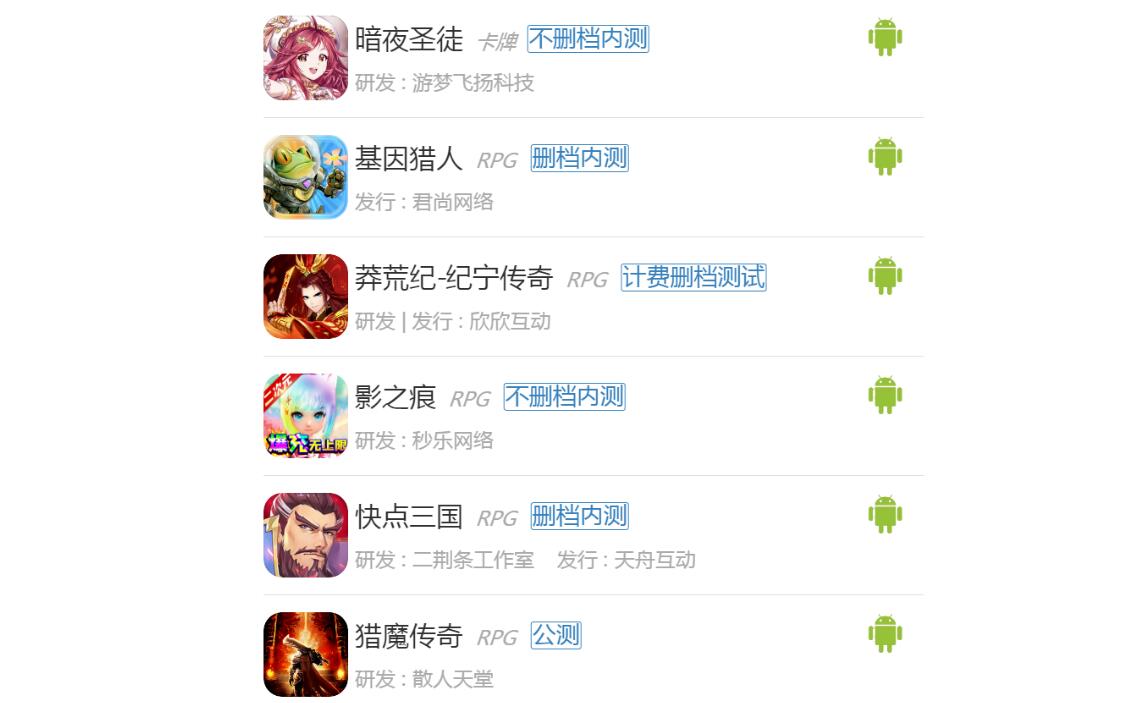 7月第二周新游开测表4